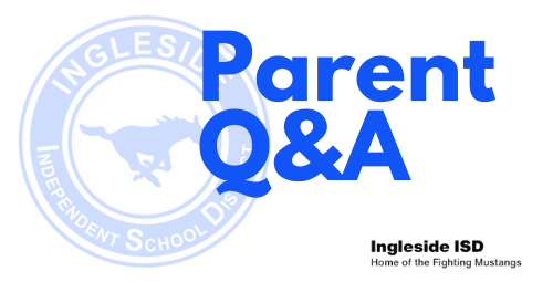 White Background Blue Text: Parent Q&A