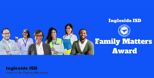 Blue Background, White Text: IISD Family Matters Award