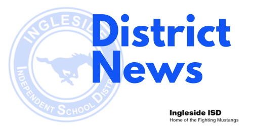White Background: Blue Text "District Update"