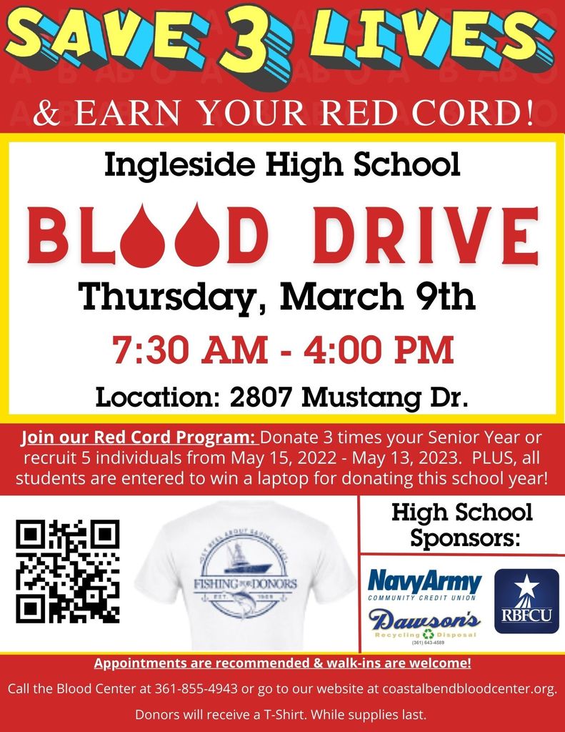 Blood Drive on Thursday, March 9
